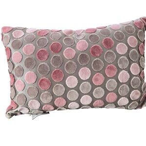 Caldeira Velvet Polka Dot Pillow Feather Insert New Gray Pink Light Purple